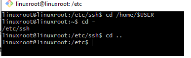 Move between directories with CD