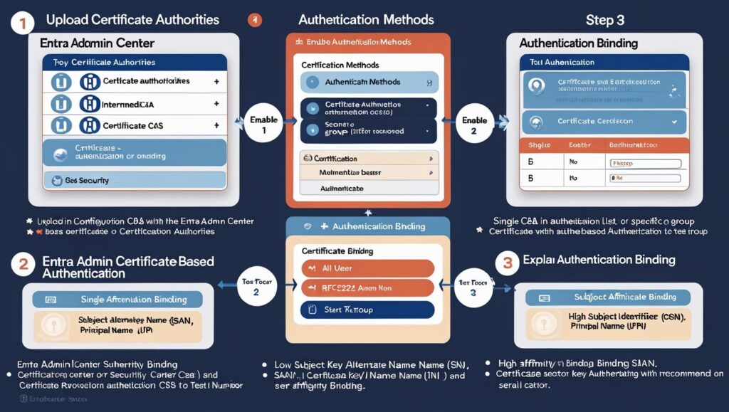 Step 1_ Upload Certificate Authorities__Where__Entra Admin Center → Protection → Security Center → Certificate Authorities