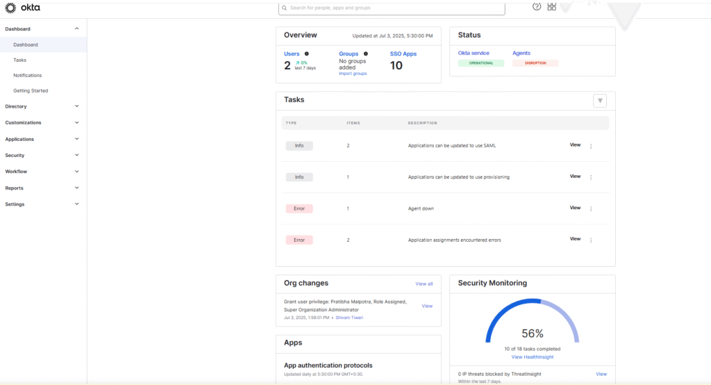 okta login page after SMAL (Attribute and claim satisfyed)