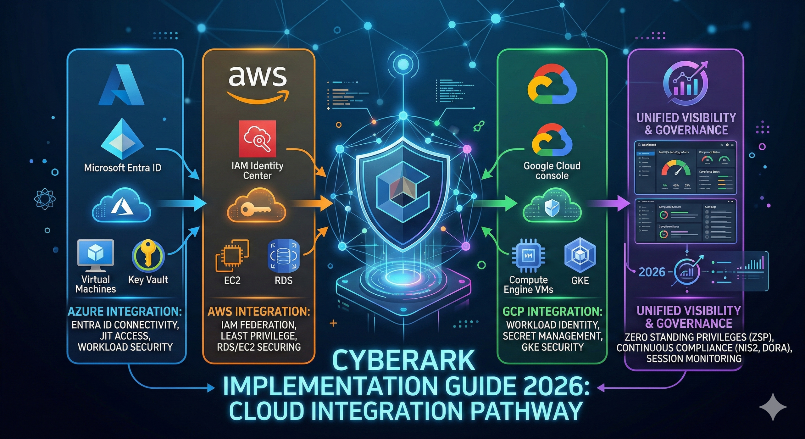 CyberArk Implementation Guide covering integration with Azure, AWS, GCP - 2026