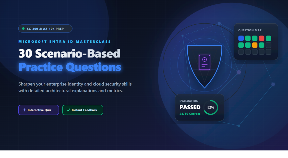 Microsoft Entra ID Masterclass: 30 Scenario-Based Practice Questions (Interactive Quiz)