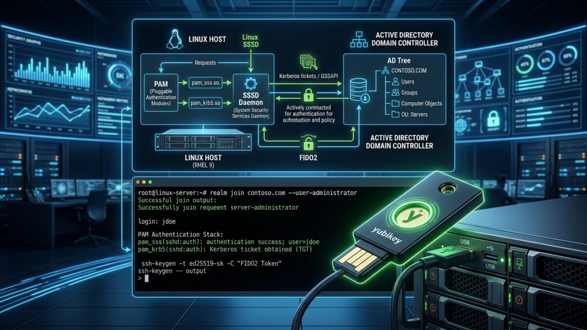Enterprise Linux Identity Integration: SSSD, Active Directory Realm Joins & FIDO2 Hardware SSH Keys