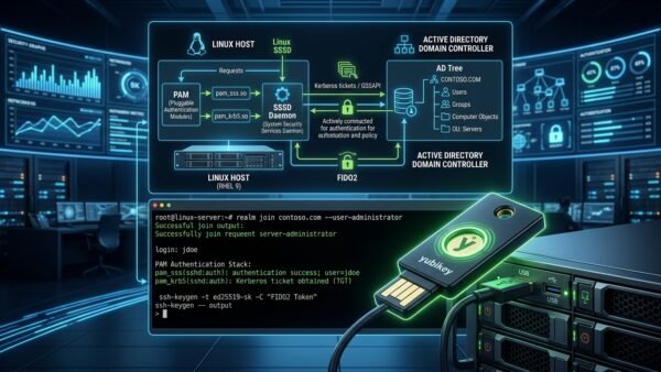 Enterprise Linux Identity Integration: SSSD, Active Directory Realm Joins & FIDO2 Hardware SSH Keys
